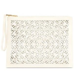 Tory Burch Laser Cut Clutch Wristlet Pouch